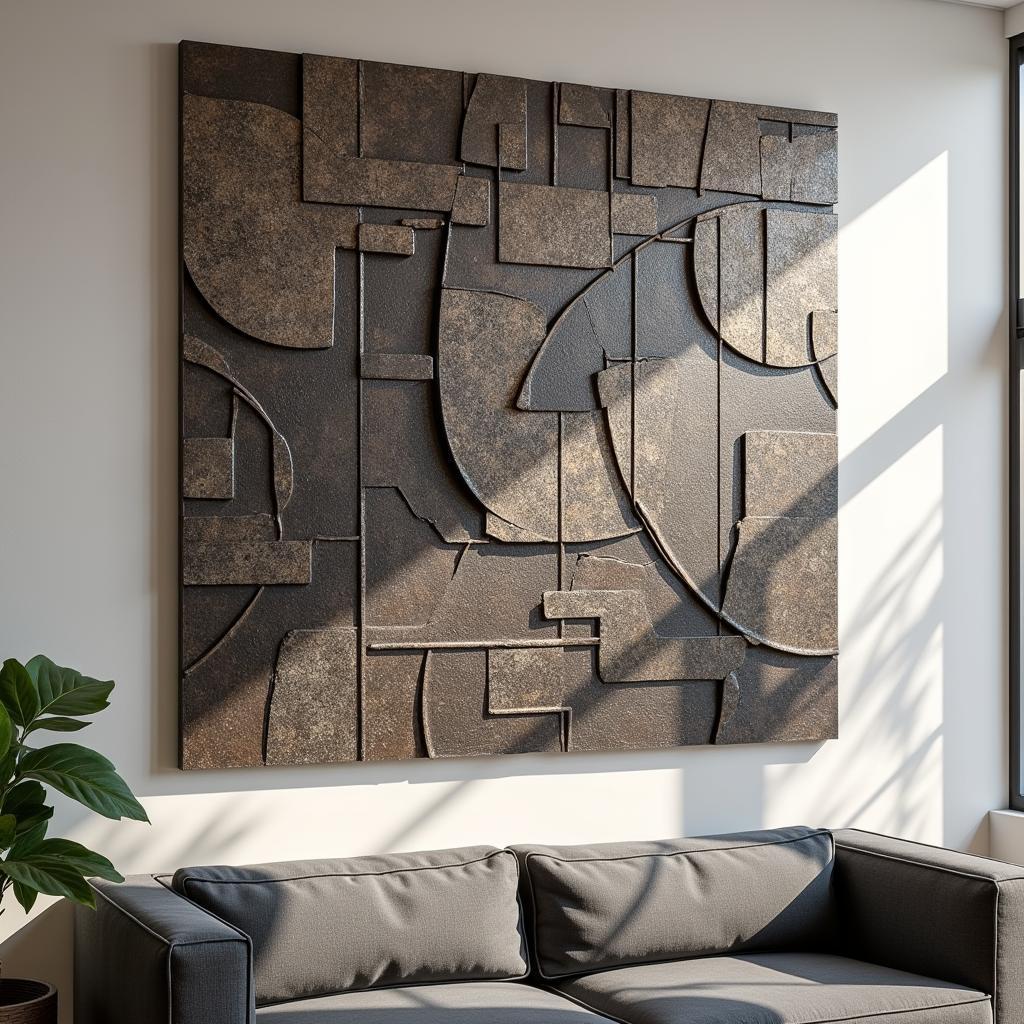 Modern Embossed Metal Wall Art Design