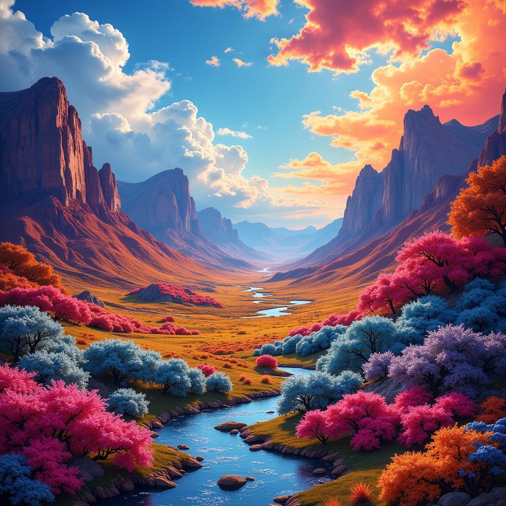 Emma Scarvey's abstract digital landscape artwork