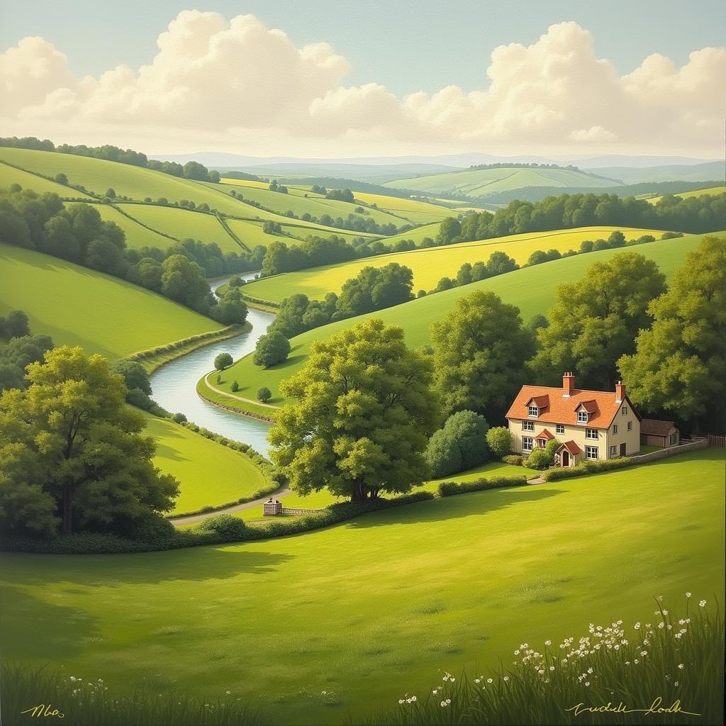 English Country Landscape Painting