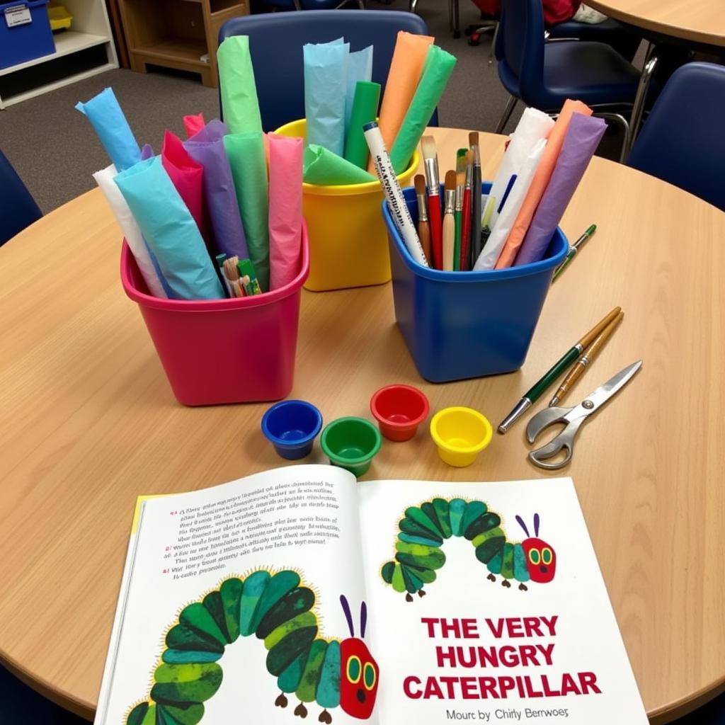 Eric Carle Art Supplies in Preschool Classroom