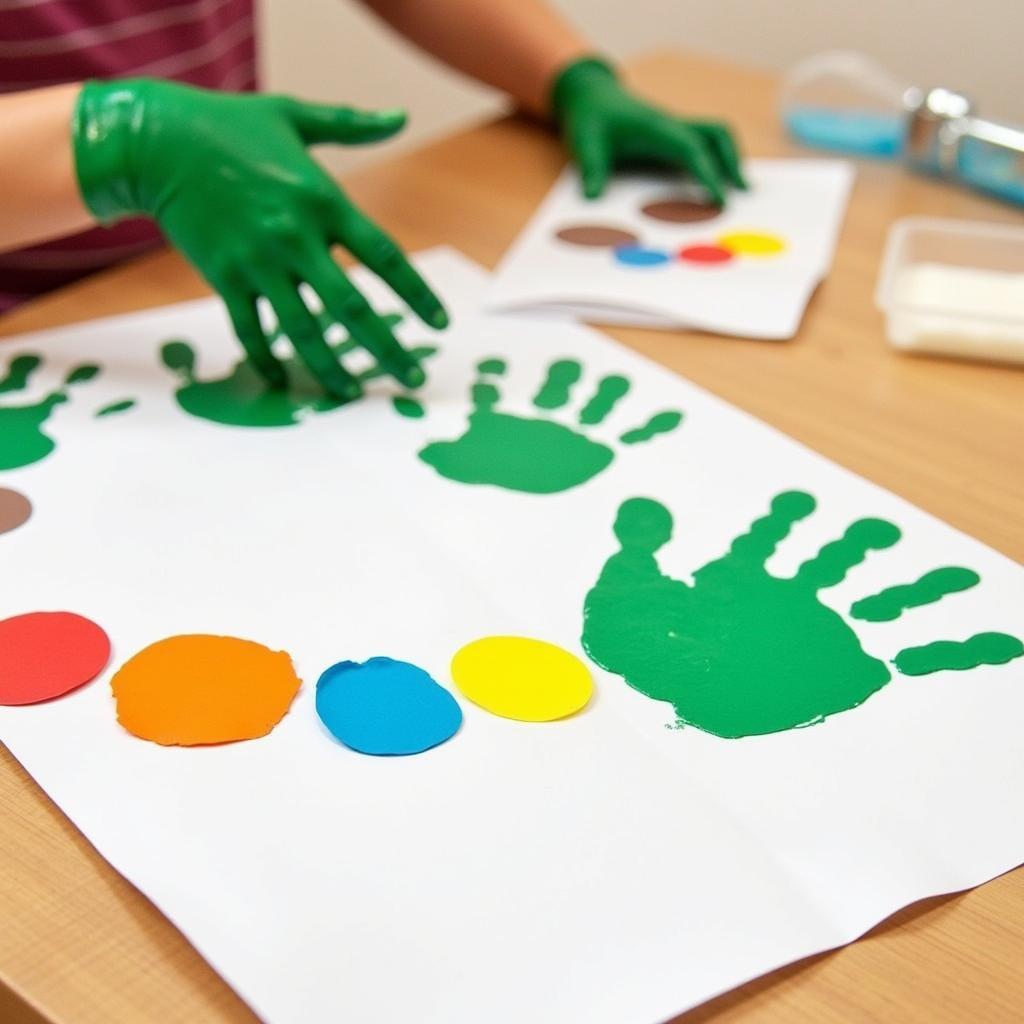 Eric Carle Caterpillar Handprint Art for Preschool