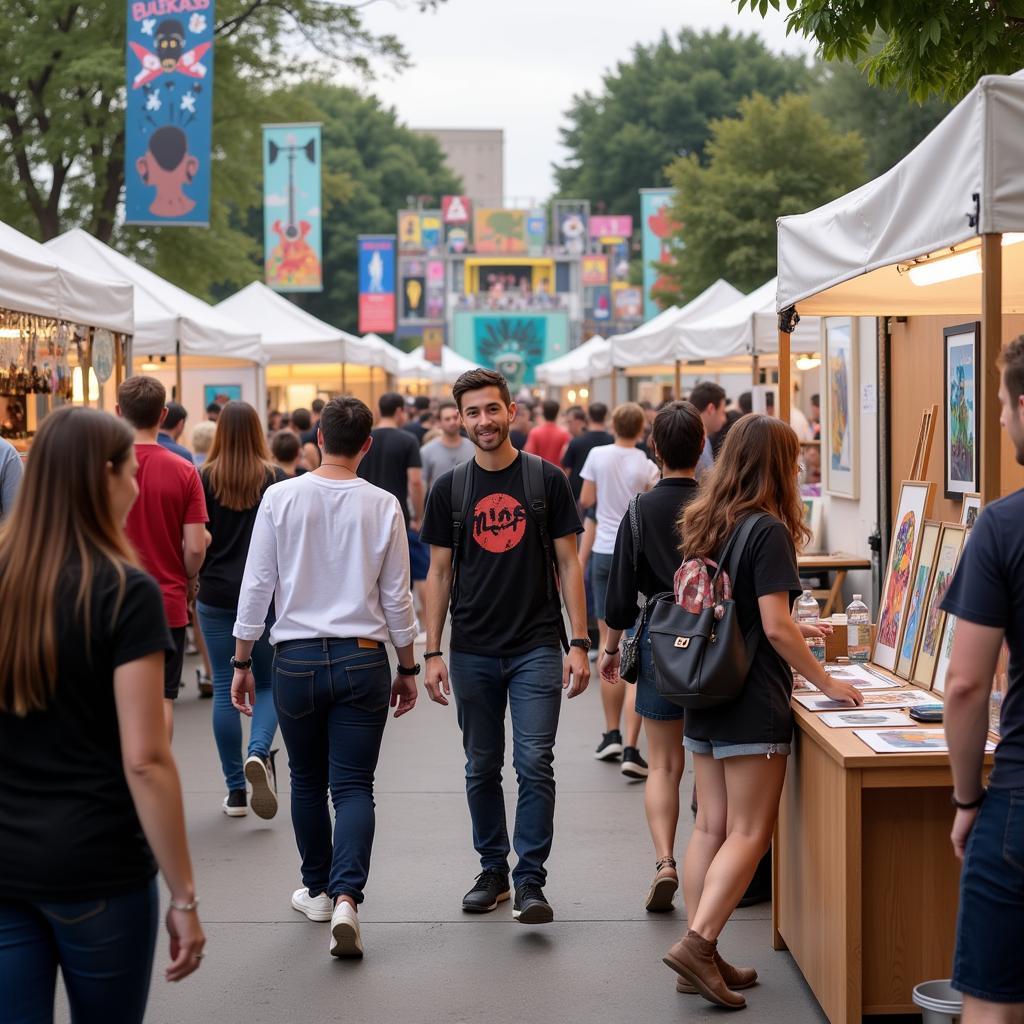 Crowds Enjoying Art Festival Evanston