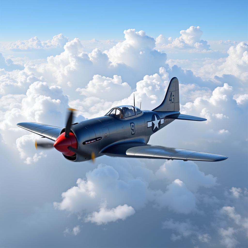 Digital painting of F4U Corsair in flight