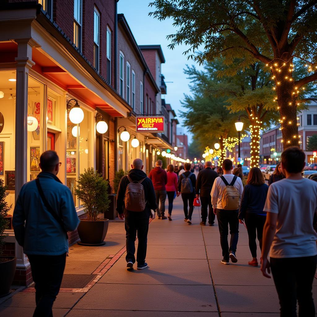 Crowds Enjoying Fairhope First Friday Art Walk