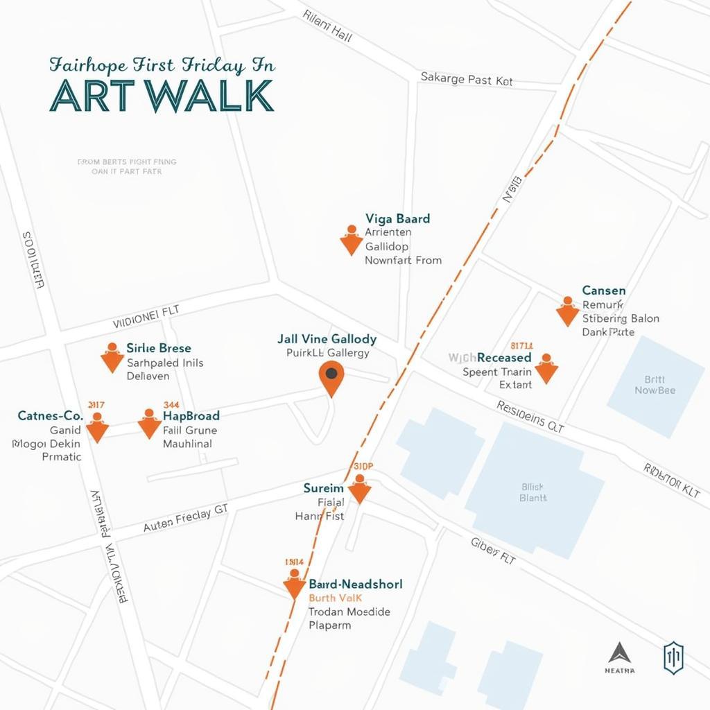 Map of Participating Galleries and Studios During First Friday Art Walk Fairhope