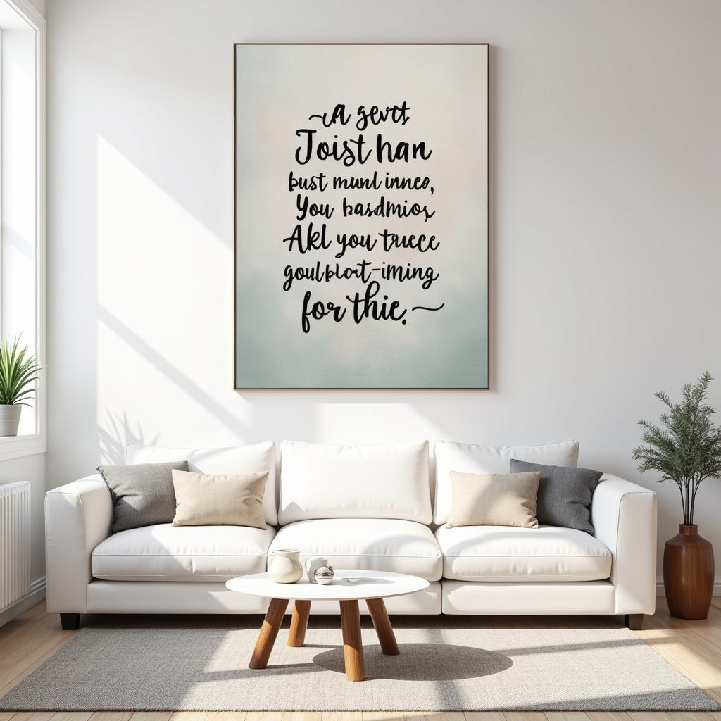 Modern Living Room with Faith Canvas Wall Art