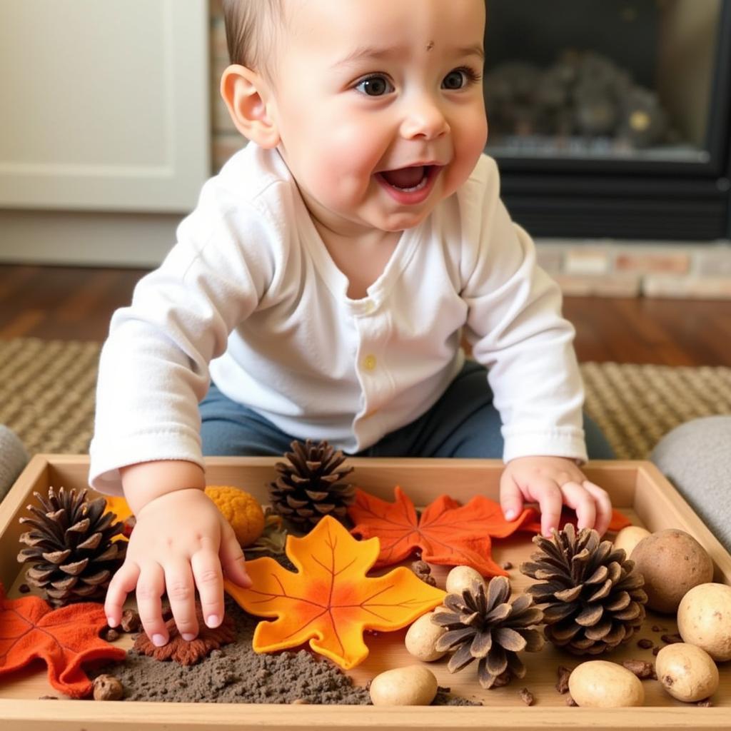 Fall Sensory Play for Infants