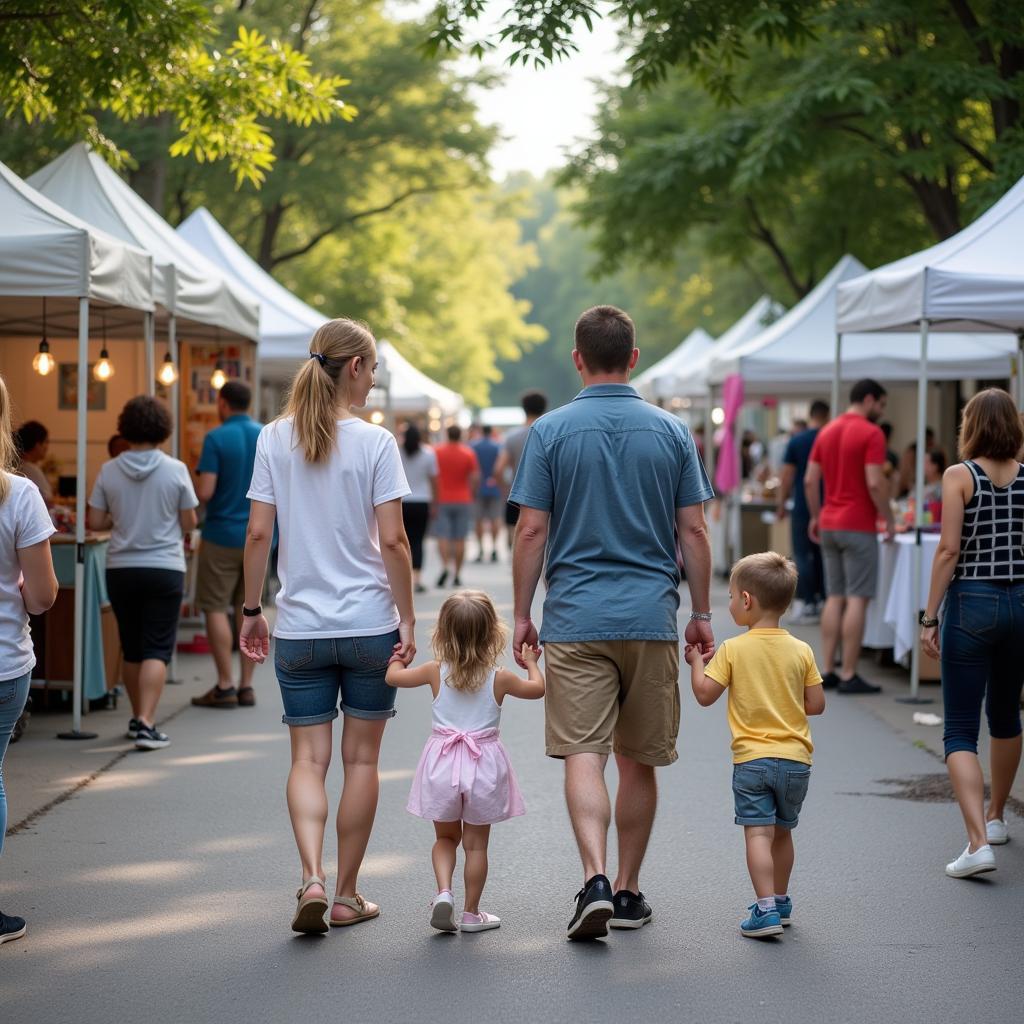 Families enjoying the Gainesville Art Festival together 