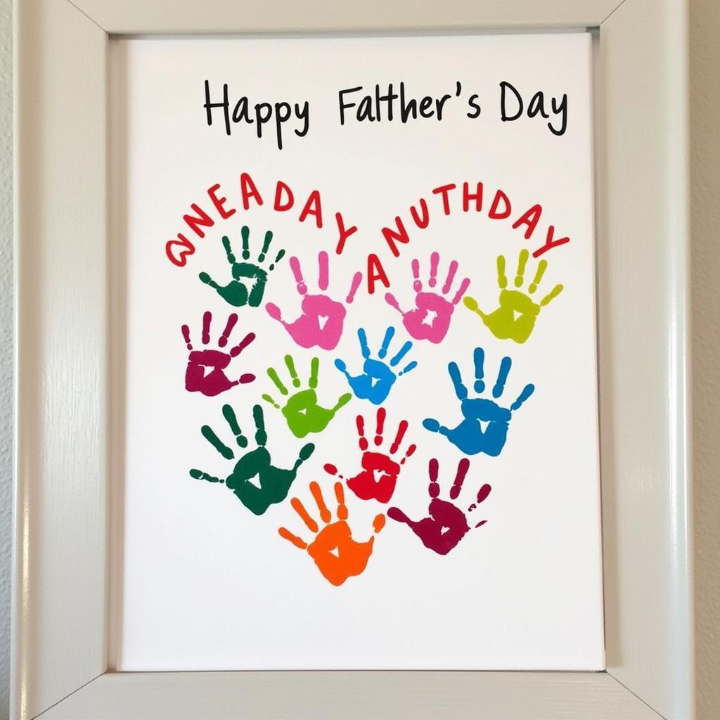 Father's Day Handprint Art on Canvas