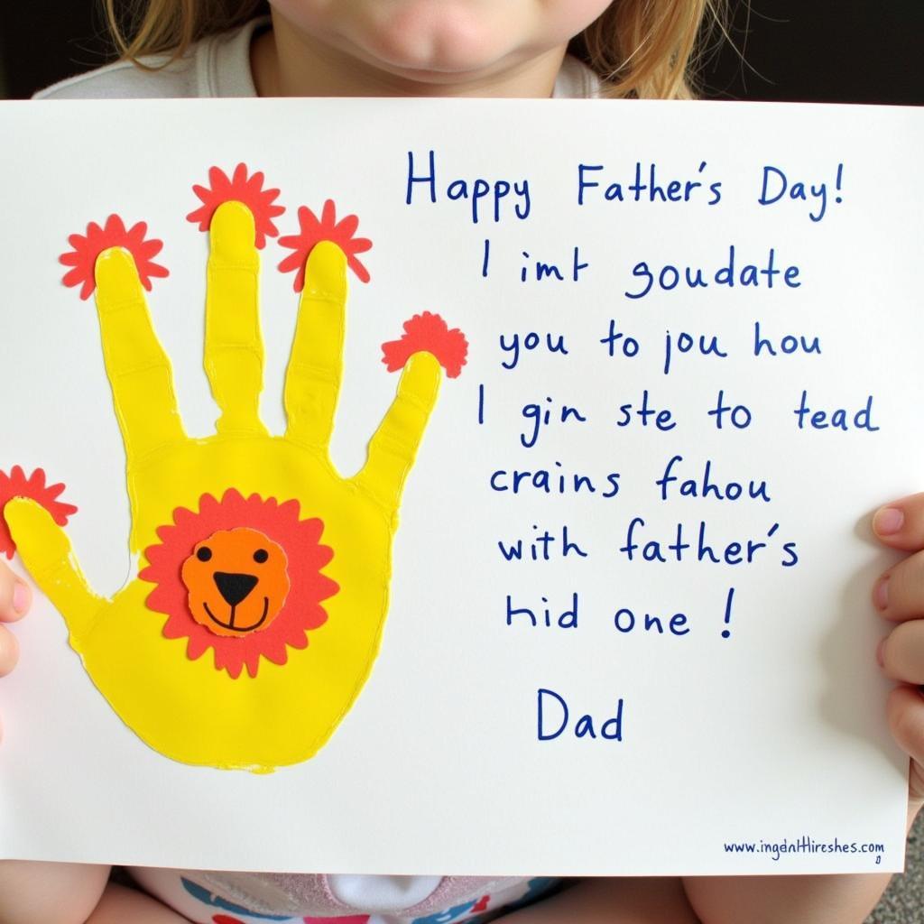 Father's Day Handprint Card with a Poem