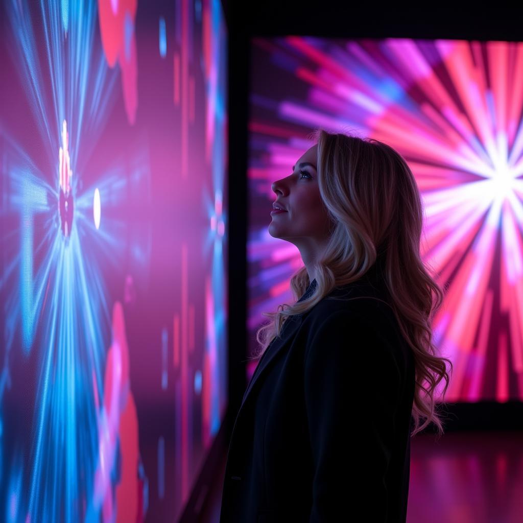 Fergie at a digital art exhibition