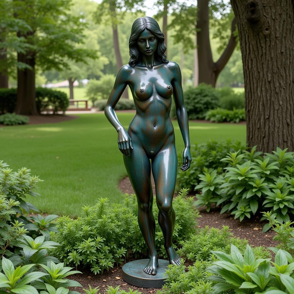 Bronze Figurative Sculpture in a Garden