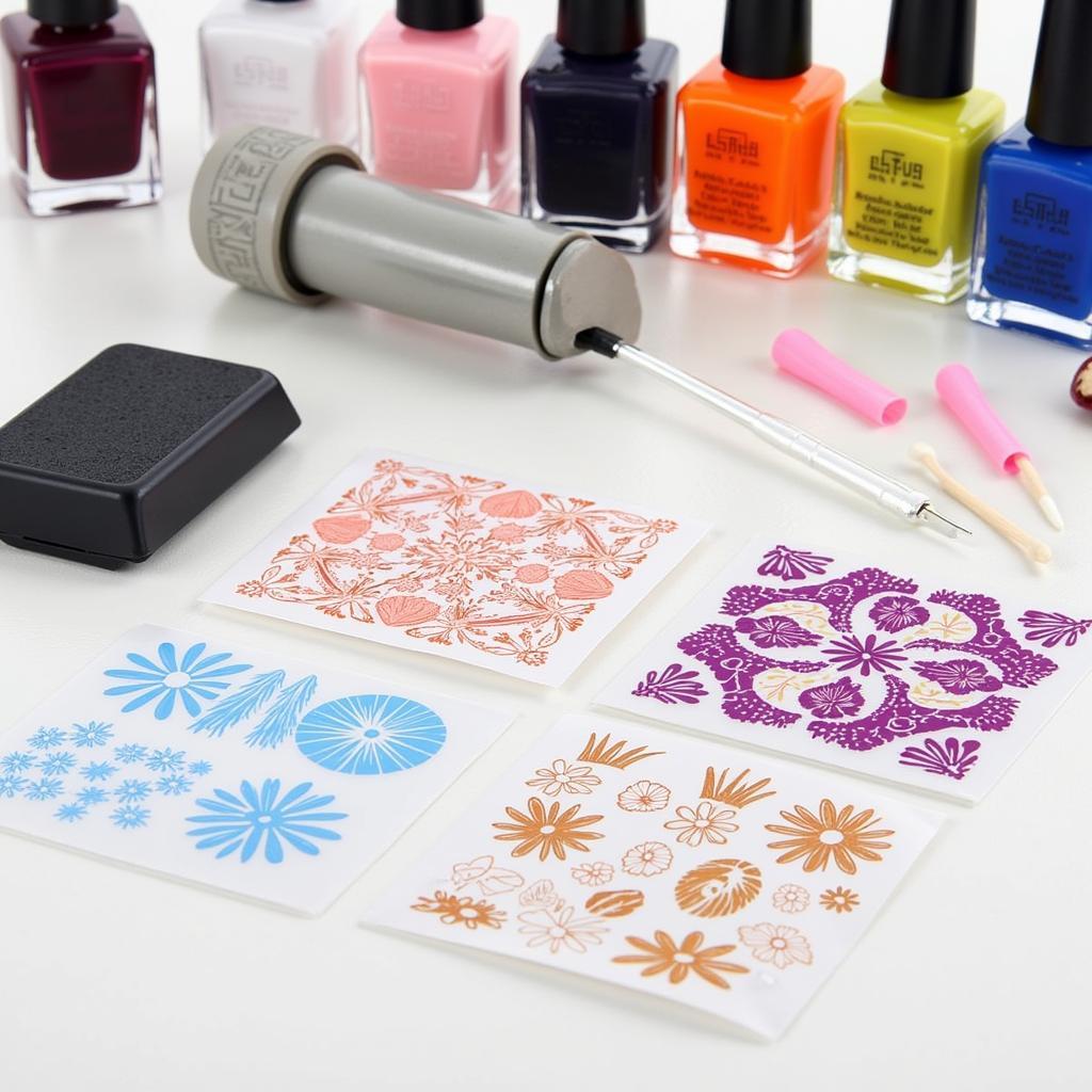 Essential tools for fingernail stamp art