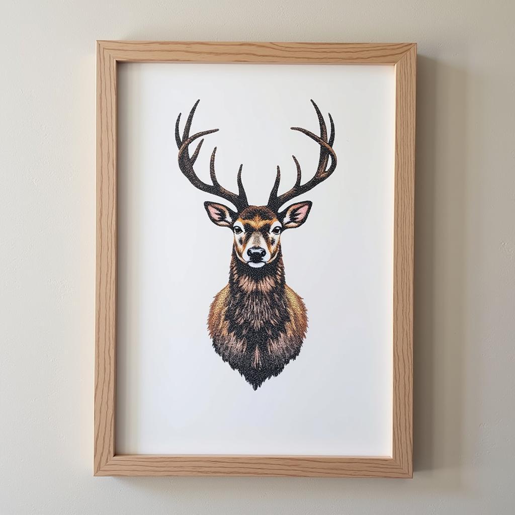 Displaying a completed diamond art deer project