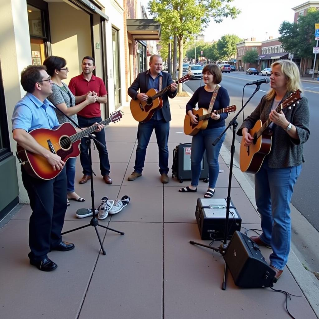 Live music performance during First Friday Art Walk