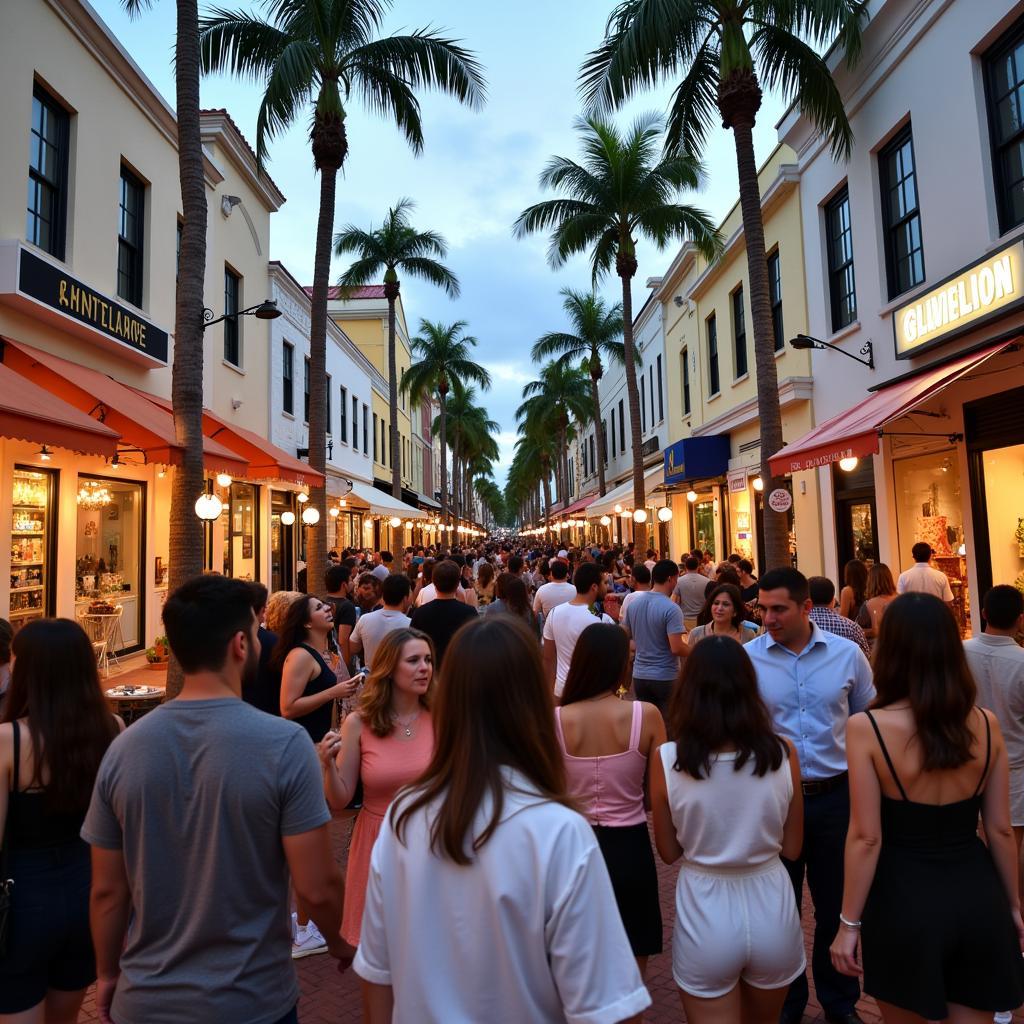 Crowds gather for the First Friday Art Walk in Delray Beach