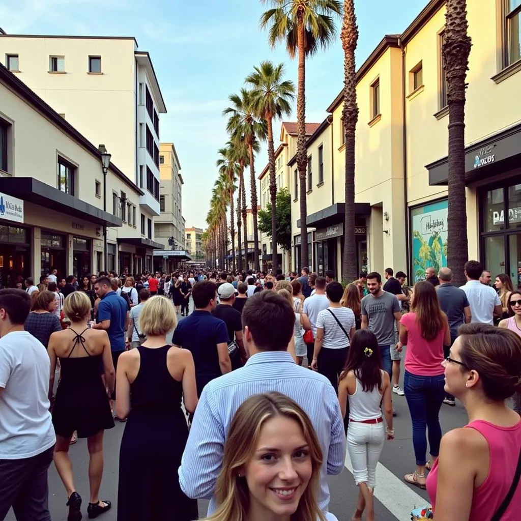 A street performer entertaining crowds during the First Friday La Jolla Art Walk