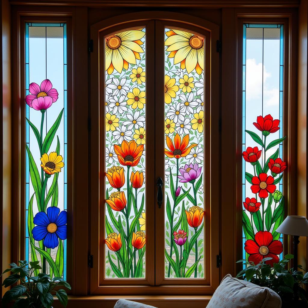 Floral Window Art Ideas