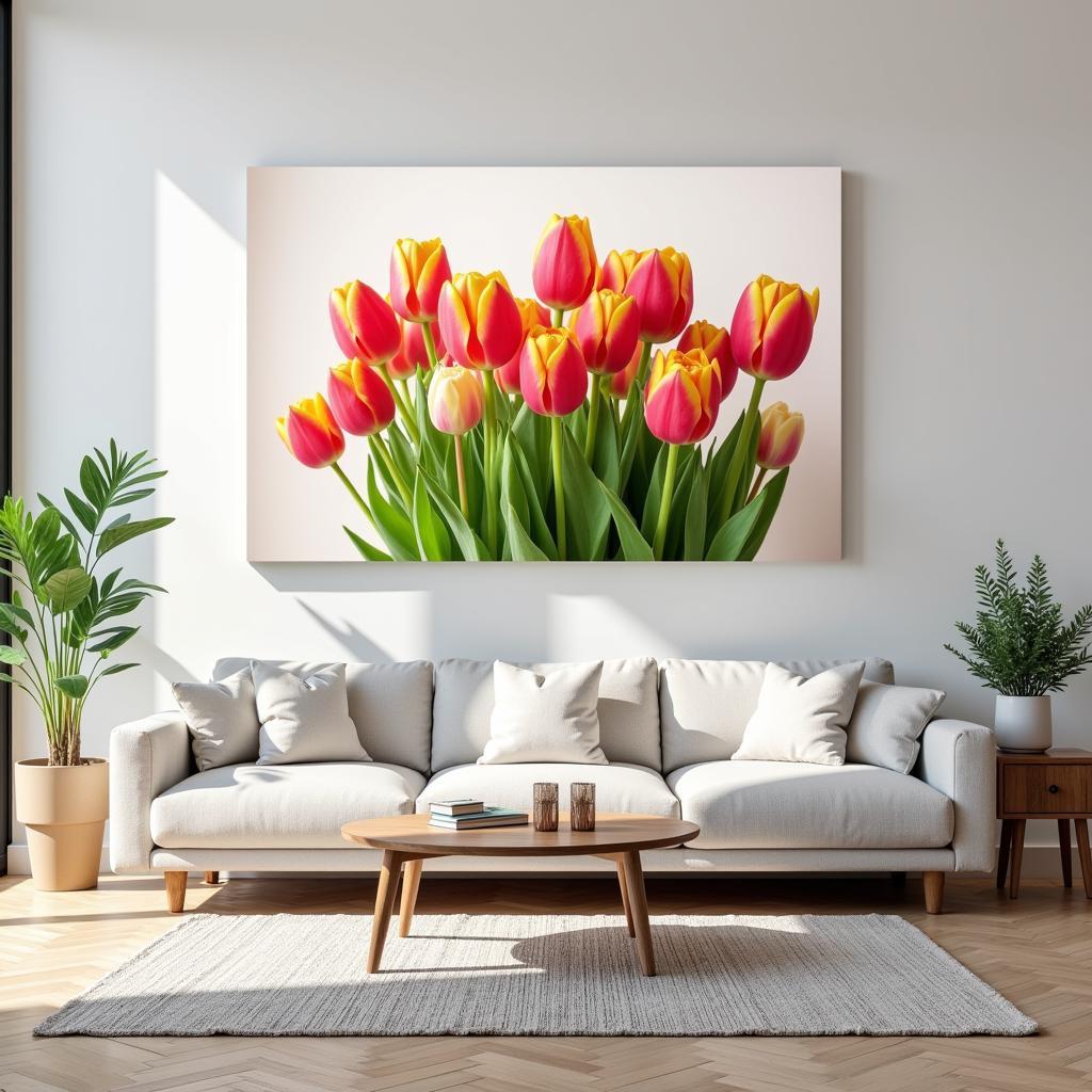 Flower Canvas Art in Living Room