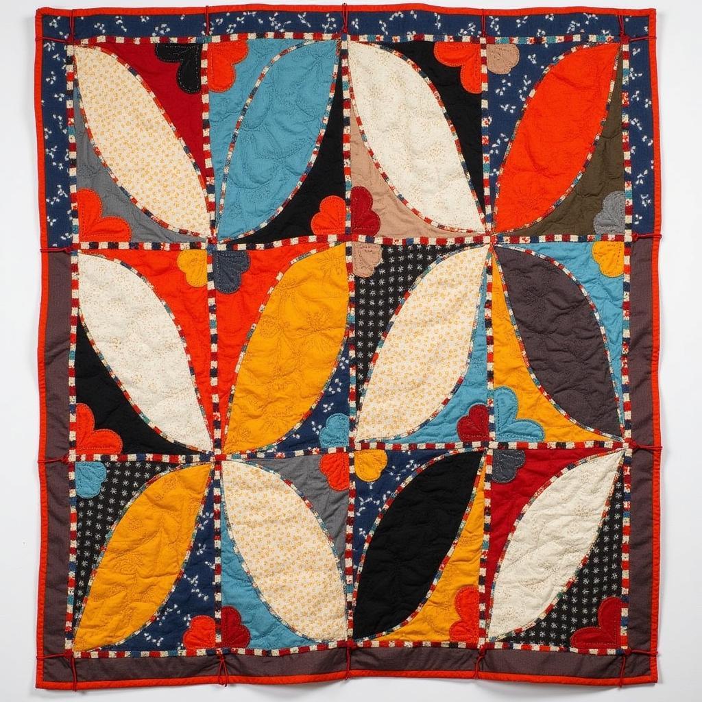 Folk art quilt emphasizing improvisation and individuality