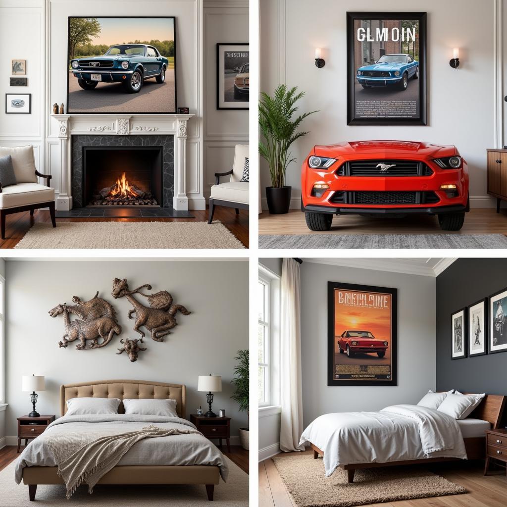 Ford Mustang Wall Art in Different Rooms