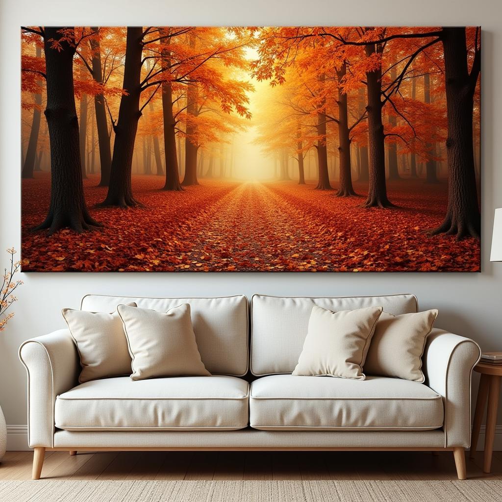 Forest Canvas Art in Living Room