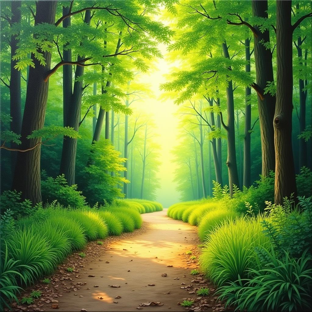 Forest Path Nature Print Canvas