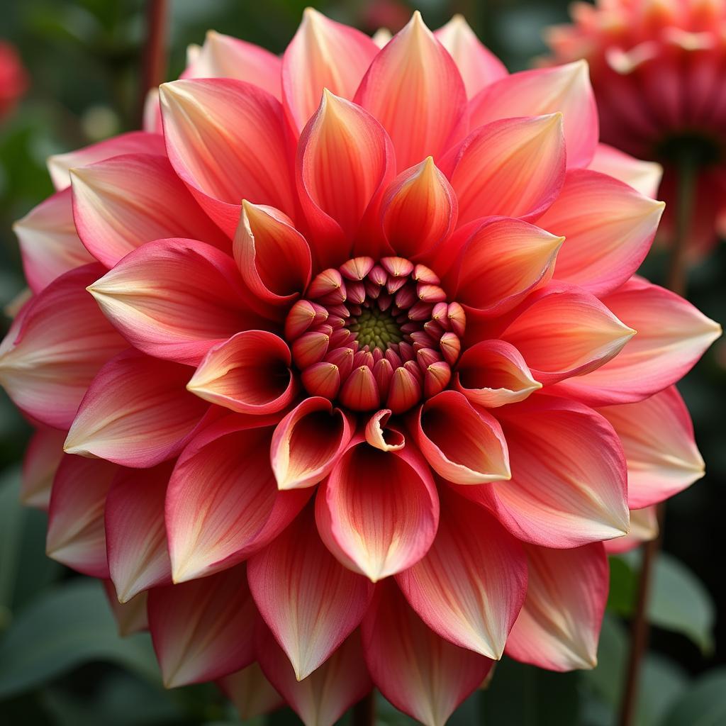 Close-up of a vibrant Formby Art dahlia