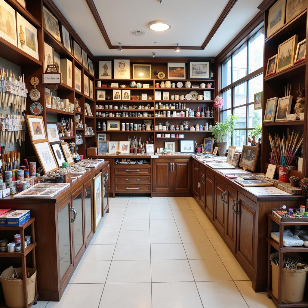 Art store interior with a wide variety of supplies