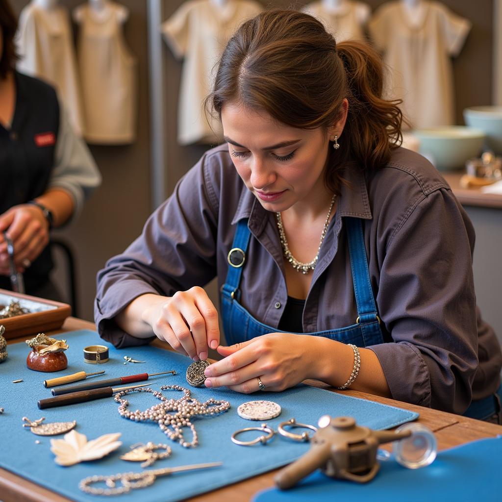 Jewelry Maker Crafting at Festival Booth