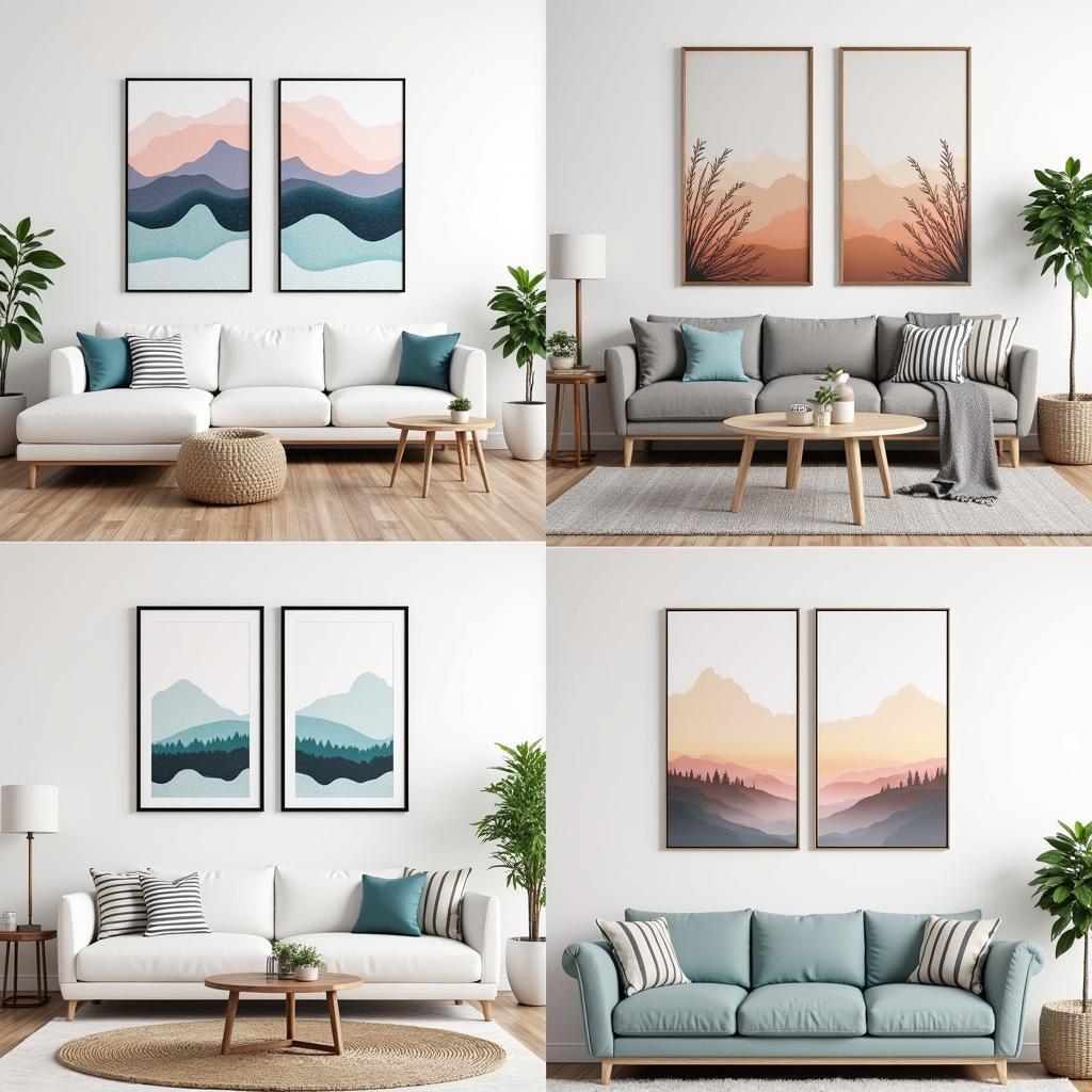 Four piece wall art styles