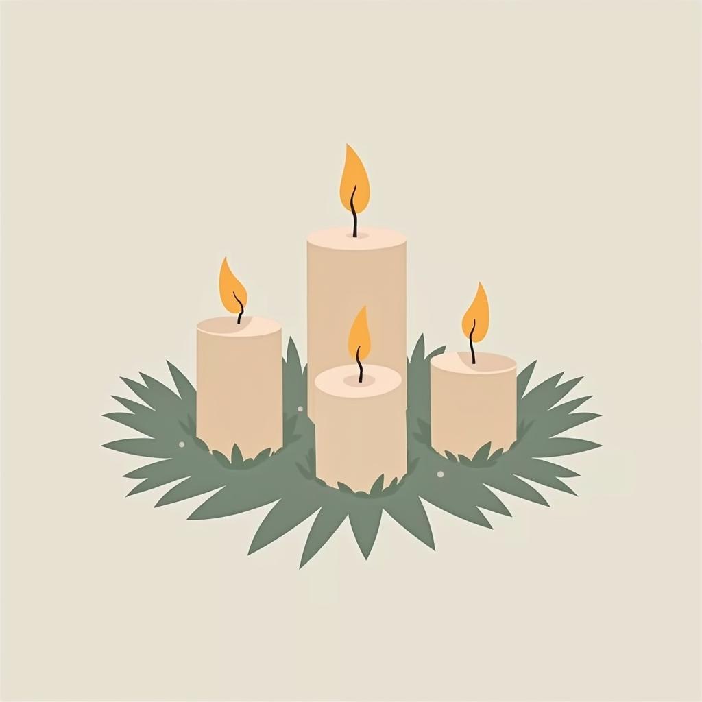 Modern Advent Wreath Clip Art