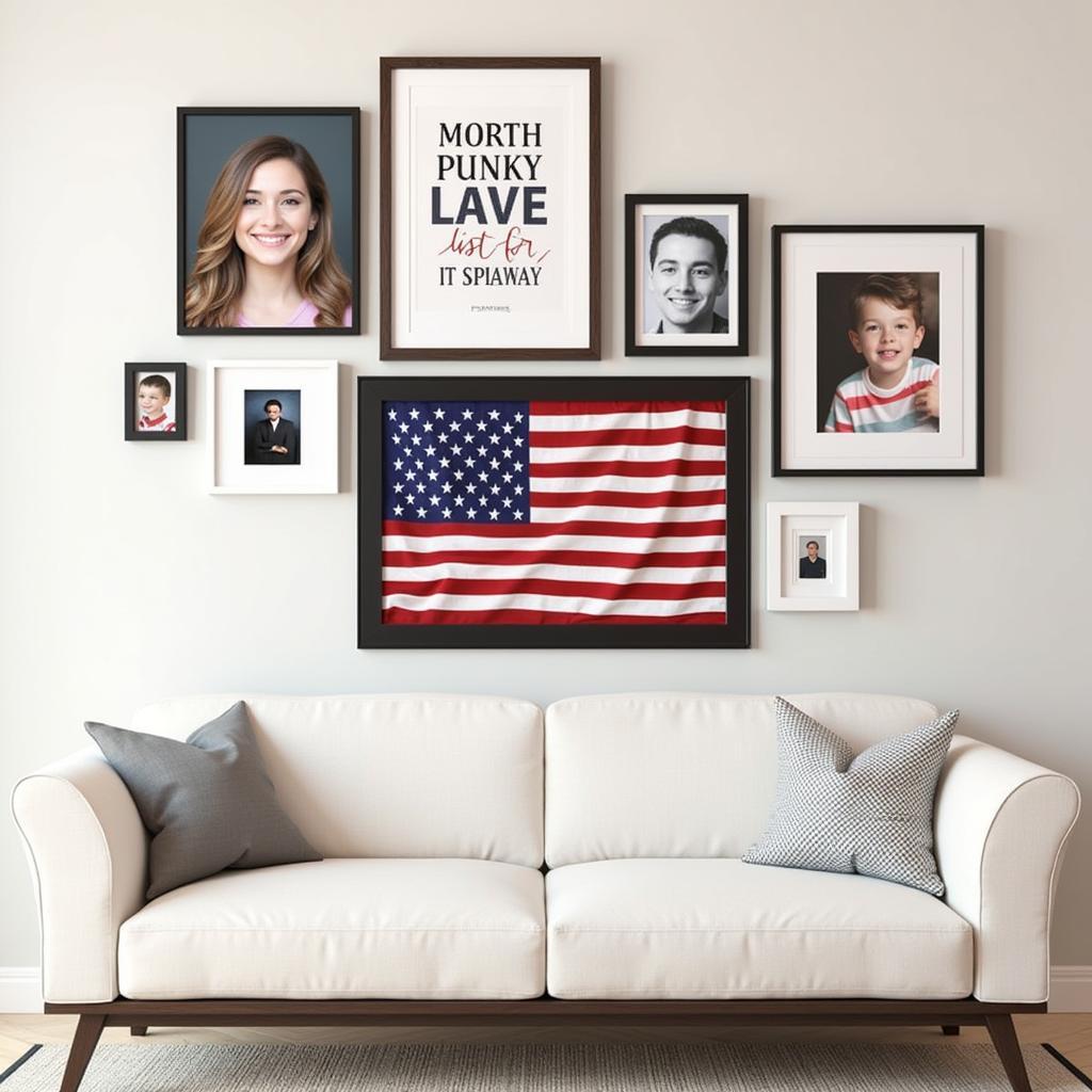 Framed American Flag Art in a Gallery Wall