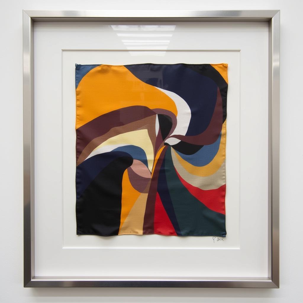 Framed Silk Art: Modern Abstract Design