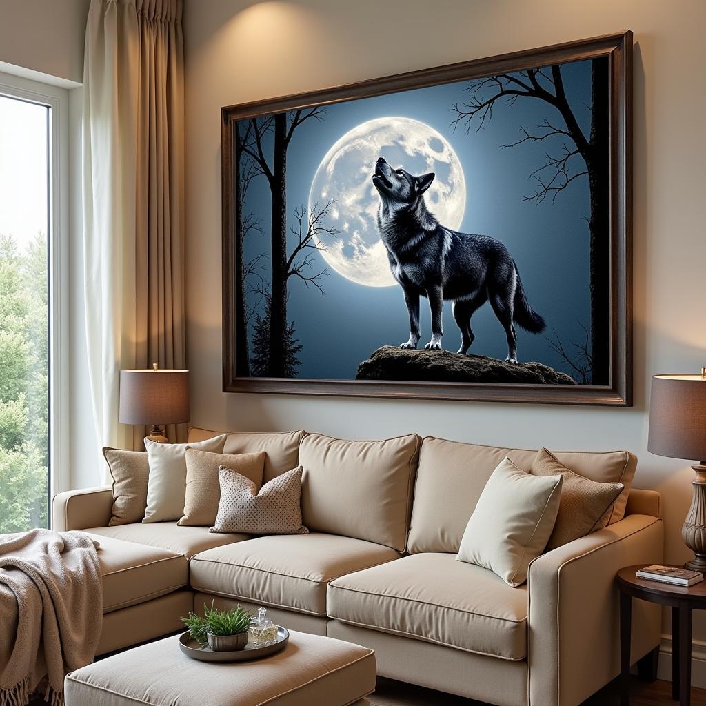 Framed Wolf Diamond Painting