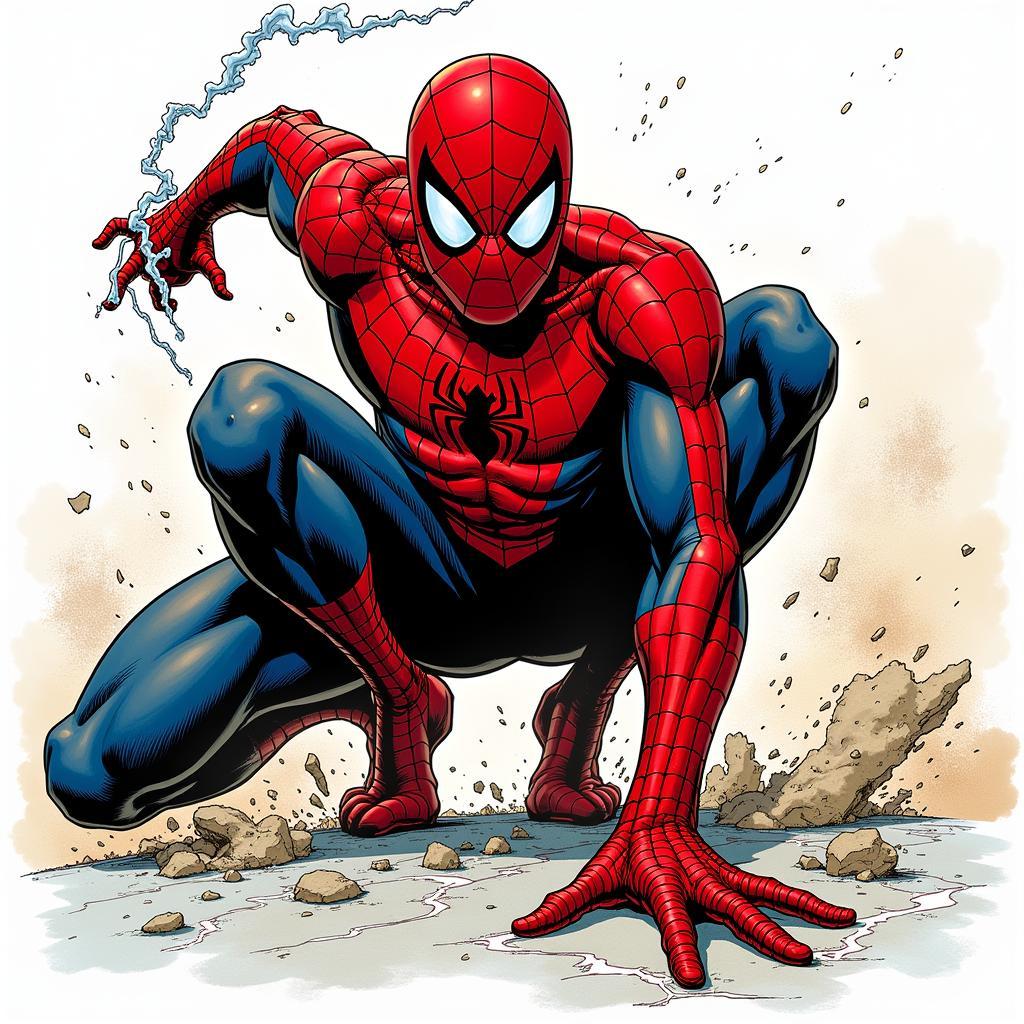 Frank Miller's Spider-Man artwork illustration