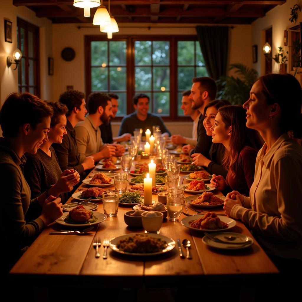 Family Gathering for Friday Night Dinner