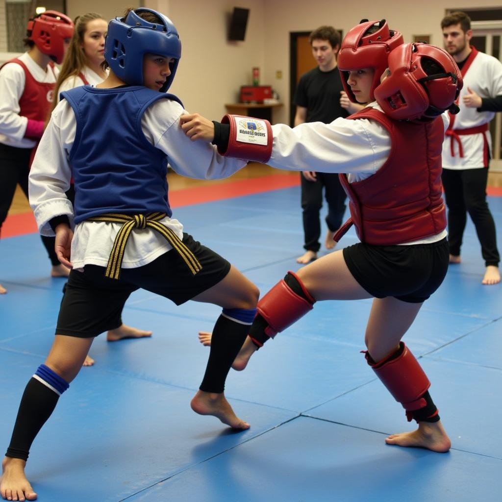 Students sparring at Gaddis Brothers Martial Arts