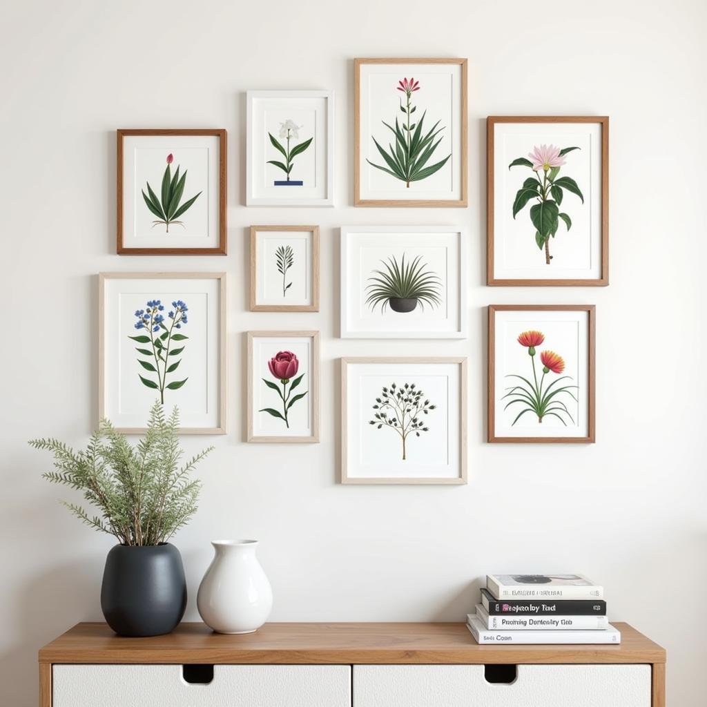 Gallery Wall with Botanical Prints