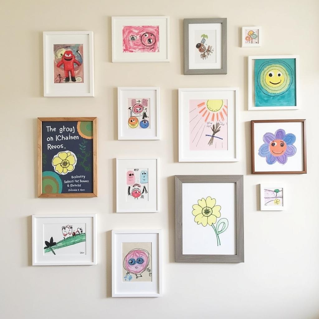 A Gallery Wall Featuring Children's Art