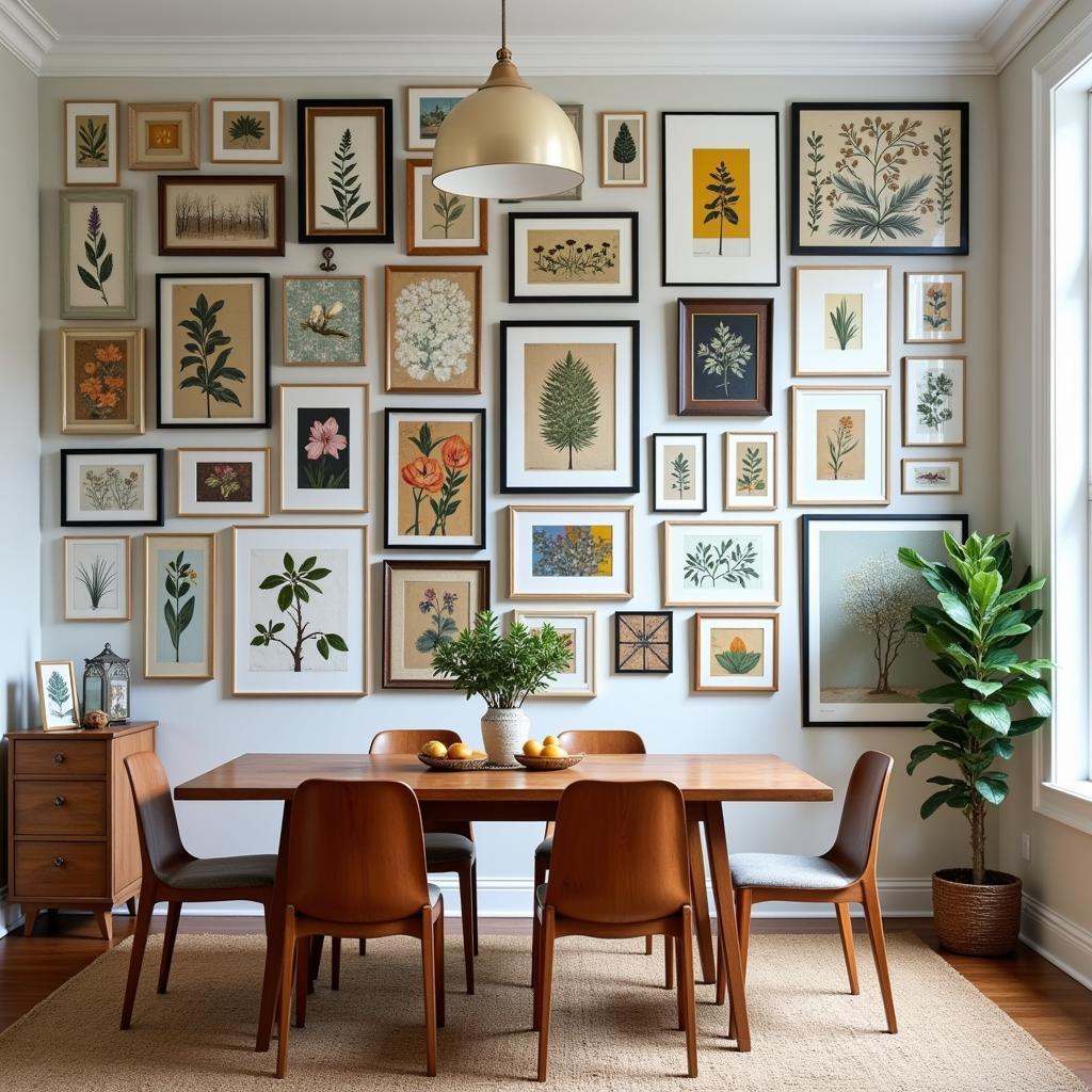 A Gallery Wall Featuring Framed Art Tiles