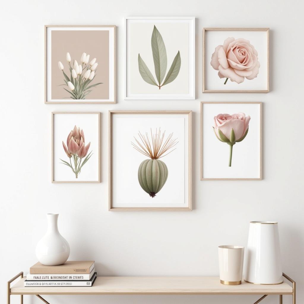 Gallery Wall with Neutral Art Prints