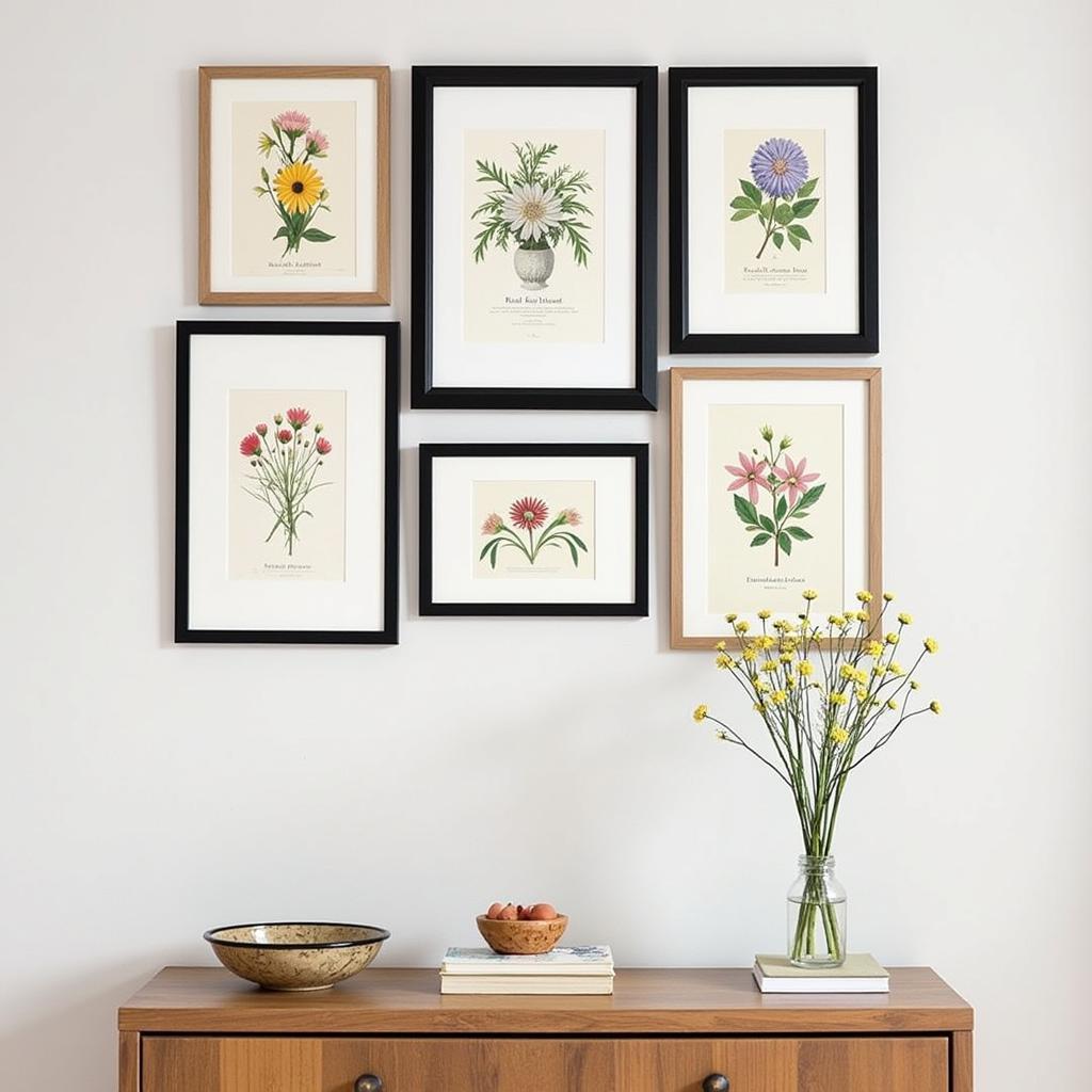 Gallery Wall with Flower Posters