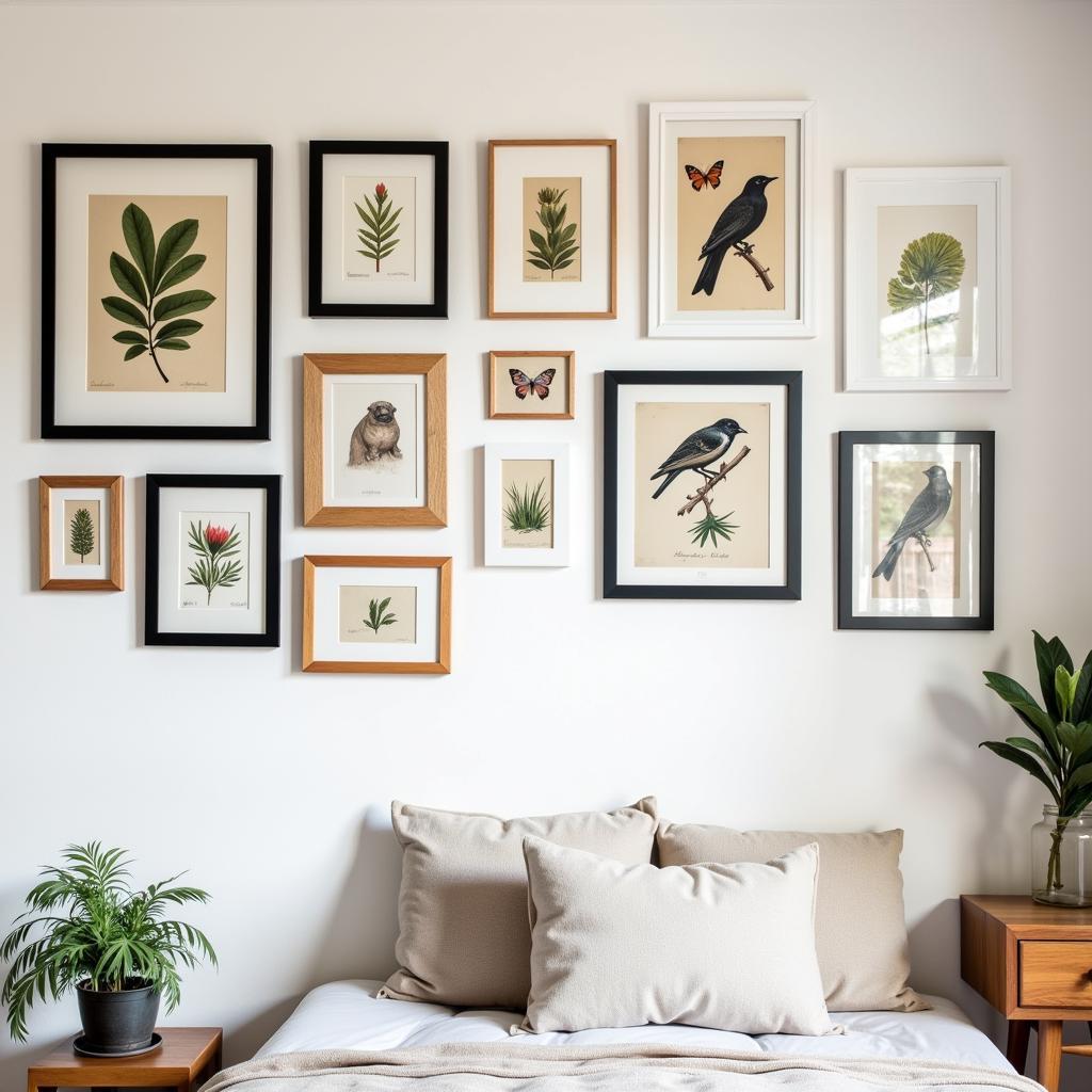 Gallery Wall with Vintage Animal Art