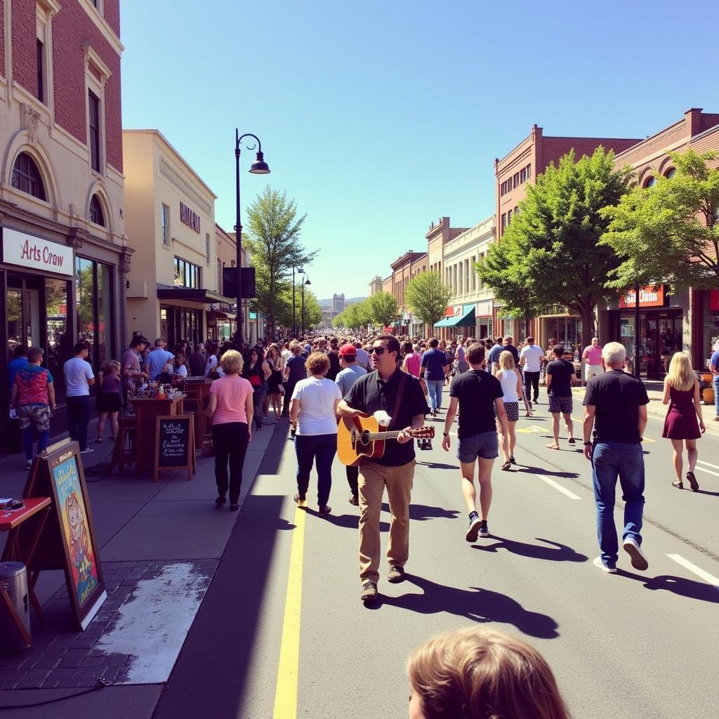 Downtown Gallup scene during the Arts Crawl