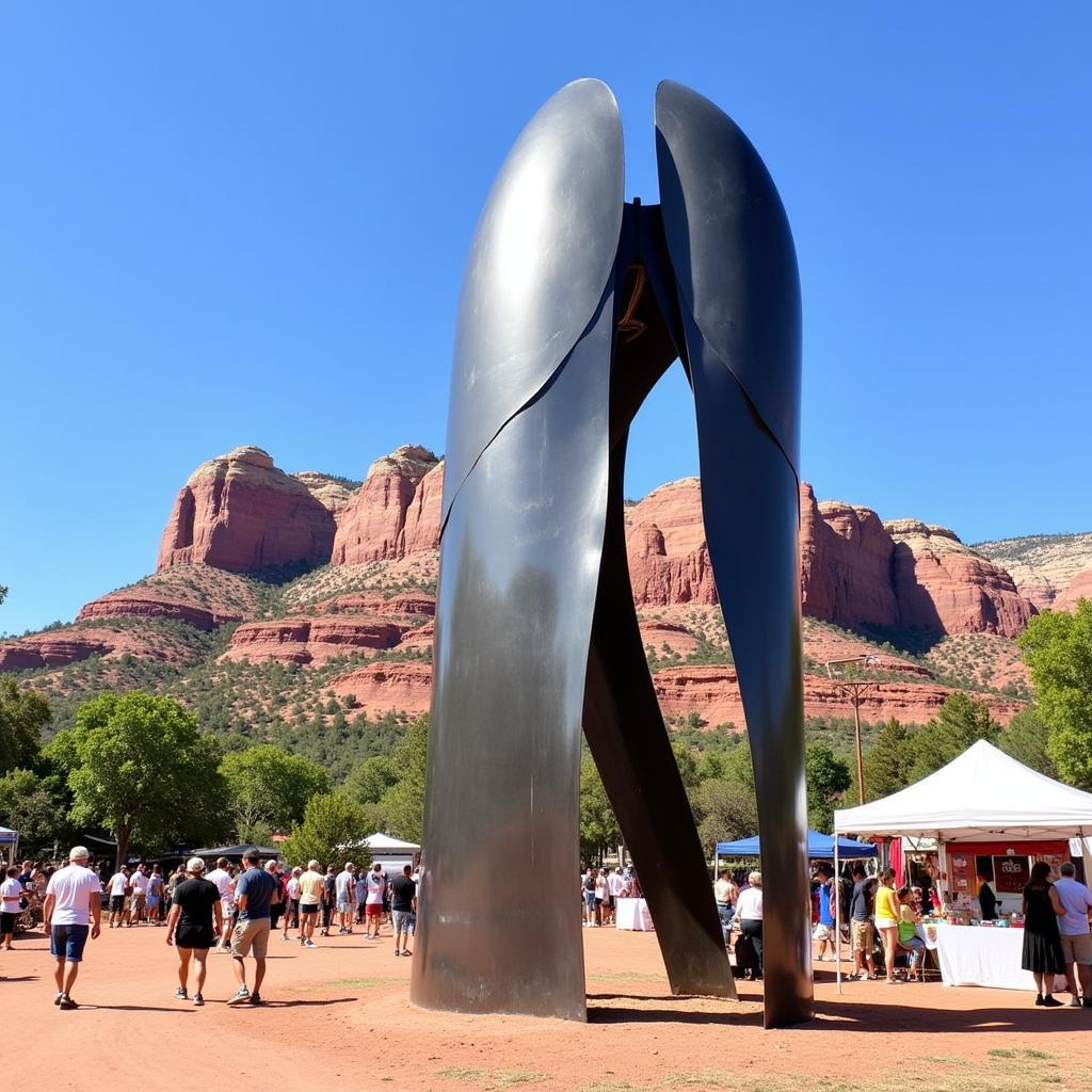 Metal Sculpture Display at Garden of the Gods Art Festival