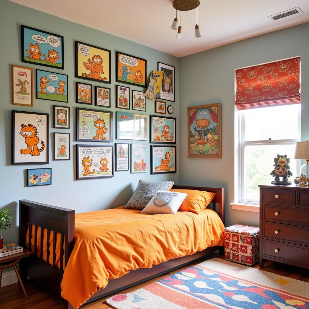 Garfield Bedroom Decor with Comic Strip Panels