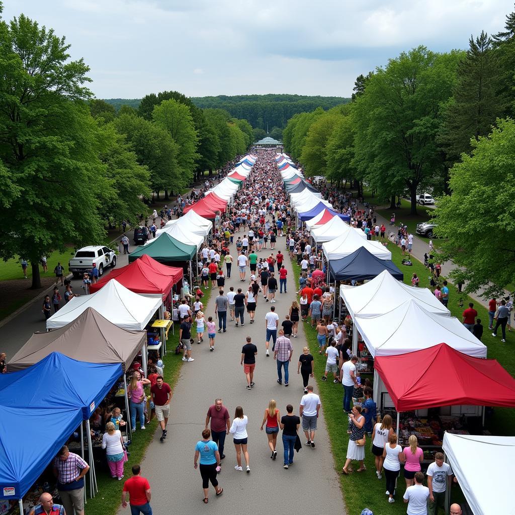 Aerial view of the Gaspee Days Arts and Crafts Festival