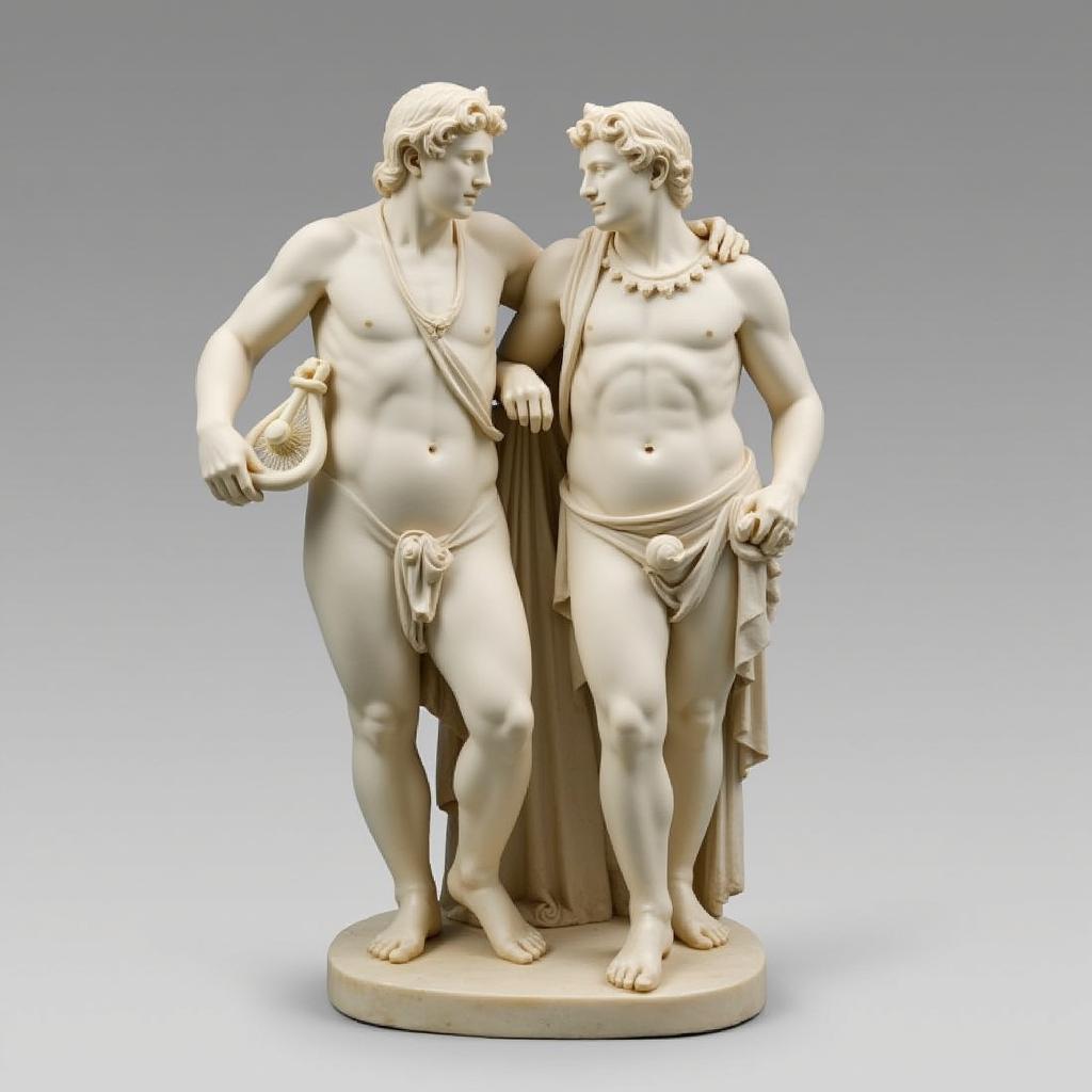 Classical Sculpture Depicting the Gemini Twins