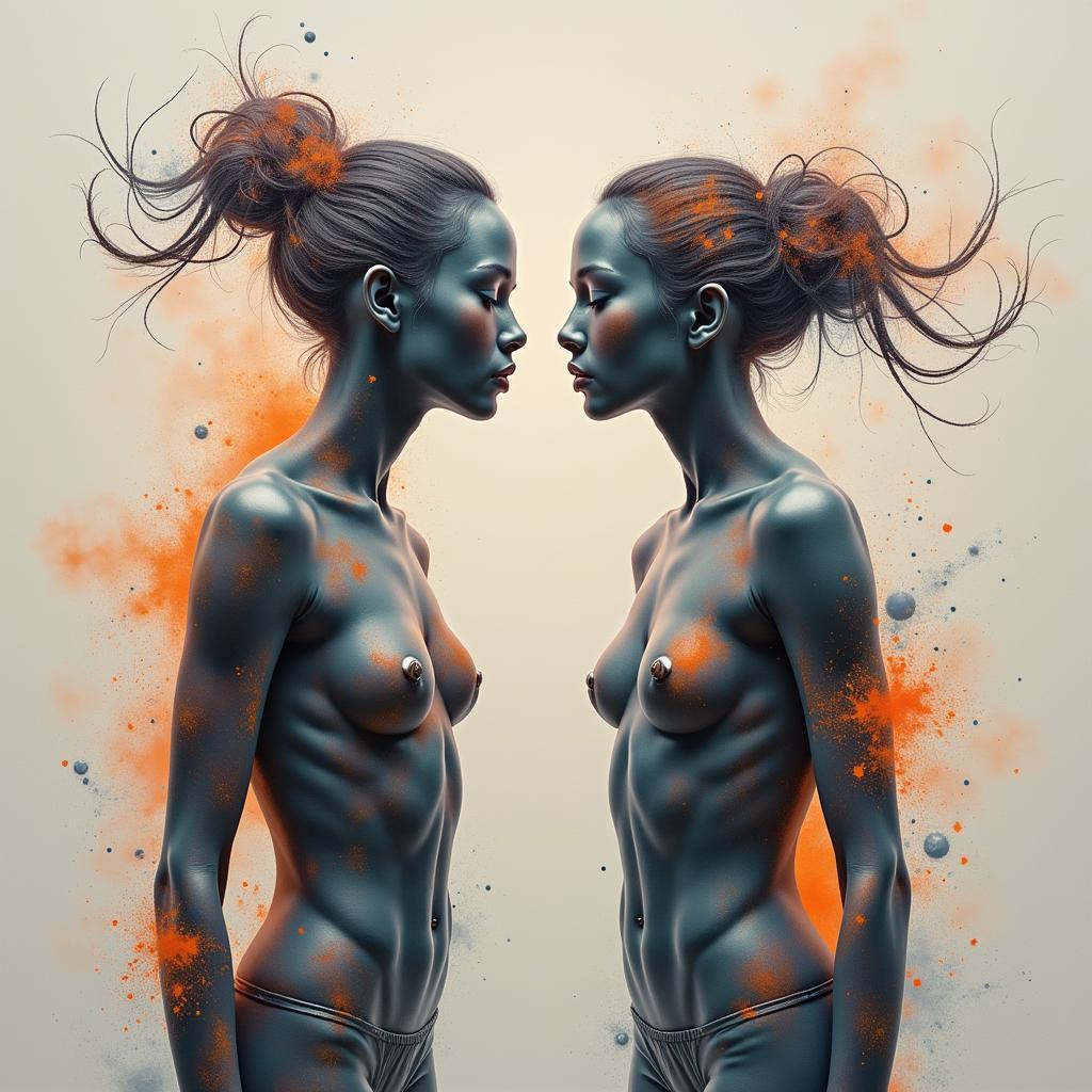 Contemporary Painting of the Gemini Twins